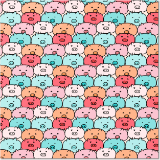 Lovely Pig Pattern Posters and Art